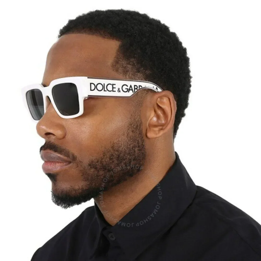 SALE! NEW D&G DG6184 331287 White Dark Grey Square Unisex Sunglasses